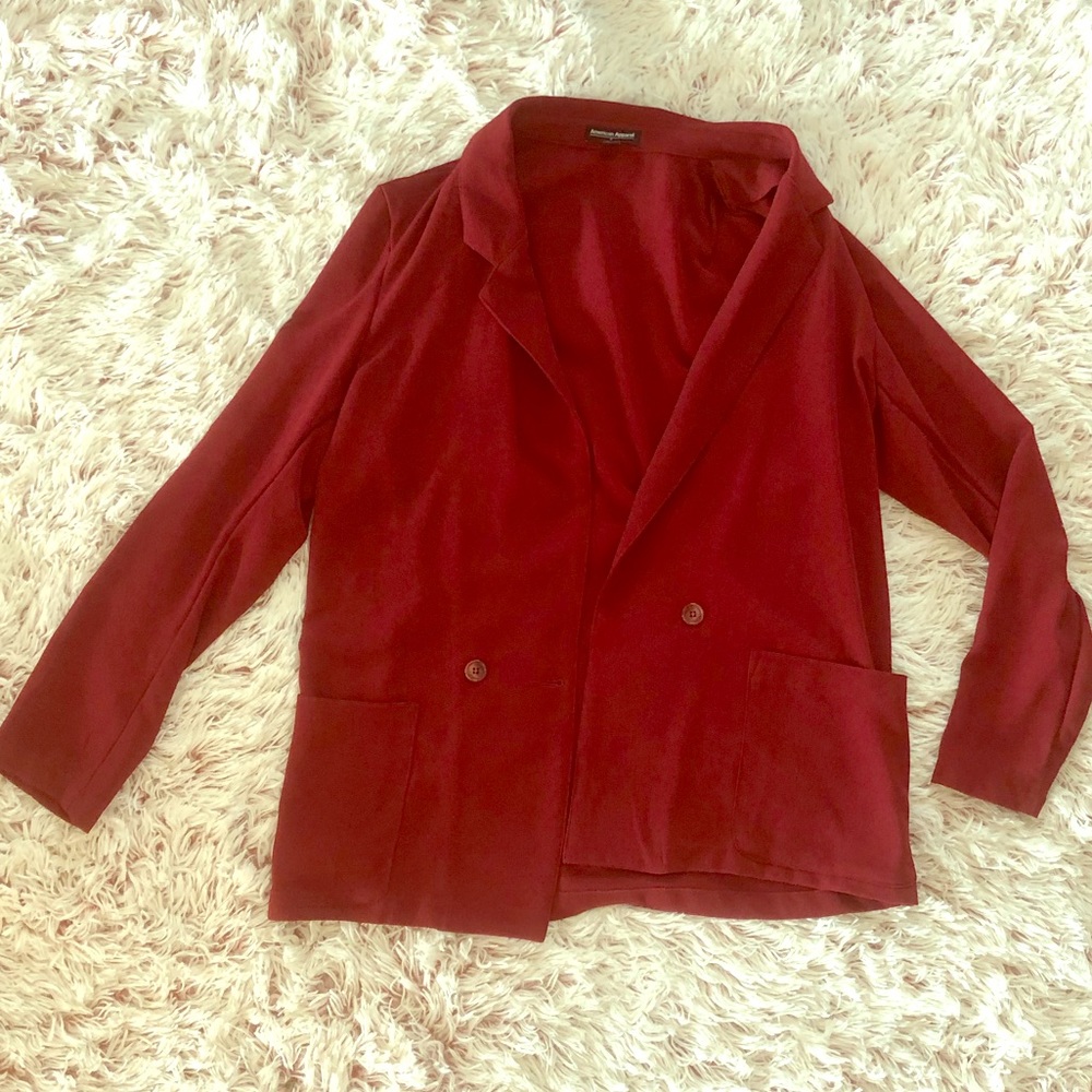 American Apparel Red Smoking Jacket, Sleek ❤️